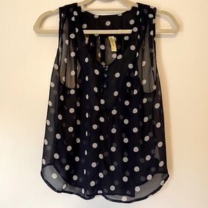 Polka dot sheer tank